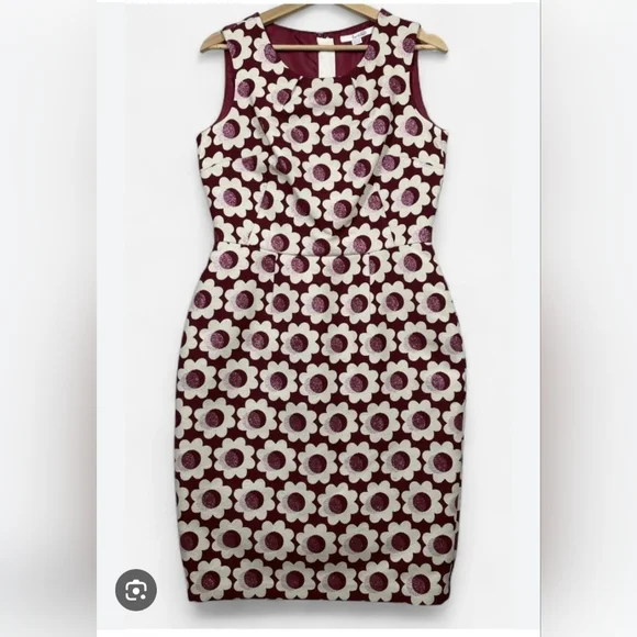 NWT Boden Harriet Daisy Jacquard Sheath Dress Size 8P (Med Petite) Cream/Mauve - Picture 13 of 13